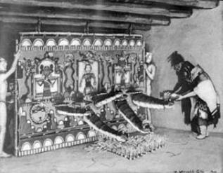 Hopi Indian Witch Performing a Ritual